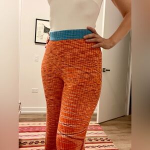 Staud orange and blue knit pants. Size M.
